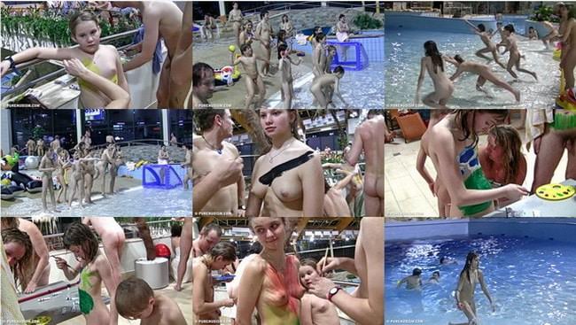 Escaping the hot sun - Beautiful naked nudists in the pool [Full HD video] [vol 1] [New Nudism]