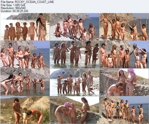 Rocky ocean coast line - naked nudists video [New Nudism]
