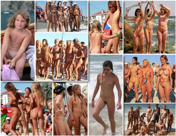 Group beach and splash - Naked teen beauty girls nudists photo [New Nudism]