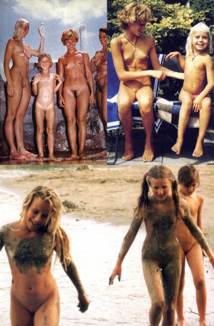 Beautiful naked young nudists retro photo [New Nudism]